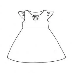 Coloriage Robe à manches volantées