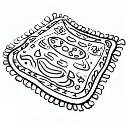 Coloriage Tapis à franges avec motifs variés