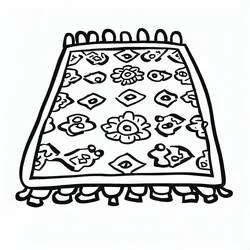 Coloriage Tapis orné de motifs floraux et géométriques