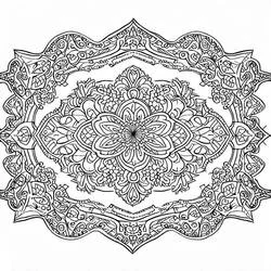 Coloriage Tapis orné à médaillon floral