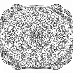 Coloriage Tapis orné d'un motif floral en mandala
