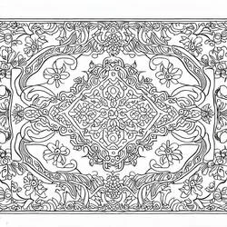 Coloriage Tapis à motif ornemental symétrique