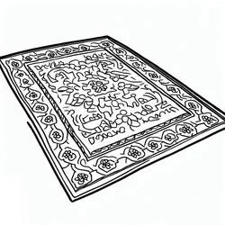 Coloriage Tapis aux bordures ornementales et motif central