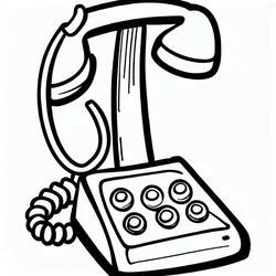 Coloriage Téléphone vintage à fil torsadé