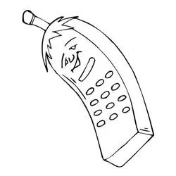 Coloriage Téléphone avec un visage souriant