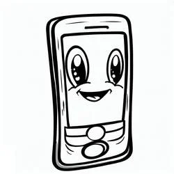 Coloriage Téléphone au visage souriant