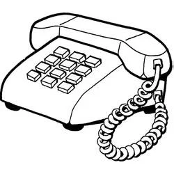 Coloriage Téléphone fixe à touches