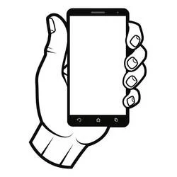 Coloriage Téléphone tenu dans une main