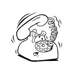 Coloriage Téléphone fixe drôle qui sonne