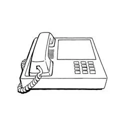Coloriage Téléphone fixe avec combiné posé sur la base