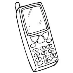 Coloriage Téléphone avec antenne et clavier numérique