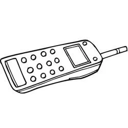 Coloriage Téléphone à l'ancienne avec antenne