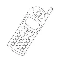 Coloriage Téléphone avec antenne et clavier