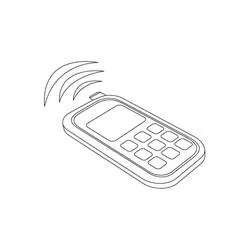 Coloriage Téléphone qui sonne avec ondes sonores