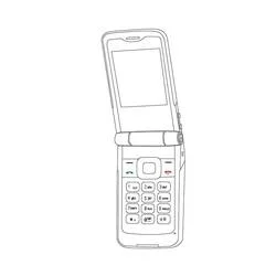 Coloriage Téléphone à clapet ouvert avec clavier