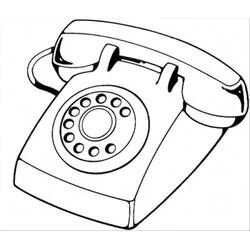Coloriage Téléphone fixe à cadran rotatif