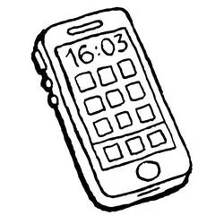 Coloriage Téléphone intelligent avec icônes d'applications