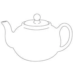 Coloriage Théière simple avec couvercle rond