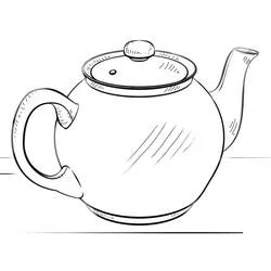 Coloriage Théière avec couvercle et bec verseur