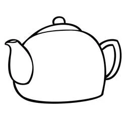 Coloriage Théière avec couvercle et anse