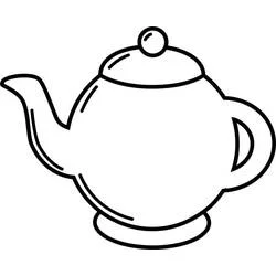 Coloriage Théière simple au couvercle rond