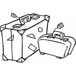 Coloriage Deux valises prêtes pour le voyage