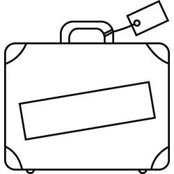 Coloriage Valise avec étiquette de voyage