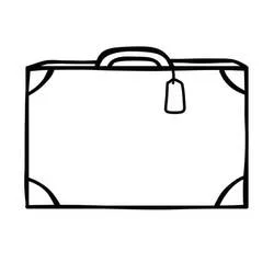 Coloriage Valise simple avec étiquette de bagage