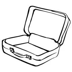Coloriage Valise vide ouverte