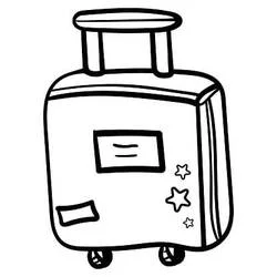 Coloriage Valise avec étoiles et étiquette