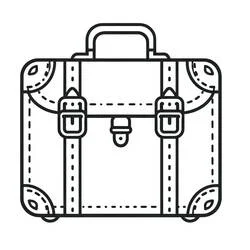 Coloriage Valise avec sangles et poignée