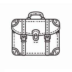 Coloriage Valise avec boucles et fermoir