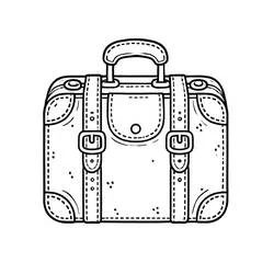 Coloriage Valise vintage à sangles et boucles