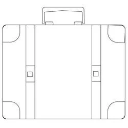 Coloriage Valise avec poignée robuste