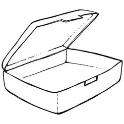 Coloriage Valise ouverte et vide