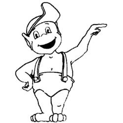 Coloriage Adibou pointant du doigt en souriant