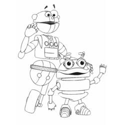 Coloriage Adibou robots amis faisant coucou