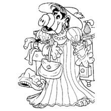 Coloriage Alf déguisé en robe élégante Coloriage Alf déguisé en robe élégante