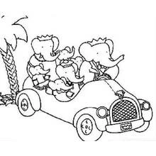 Illustration au trait Babar (Personnages de dessins animés) #27859 prête à colorier Illustration au trait Babar (Personnages de dessins animés) #27859 prête à colorier