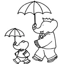 Illustration au trait Babar (Personnages de dessins animés) #27914 prête à colorier Illustration au trait Babar (Personnages de dessins animés) #27914 prête à colorier
