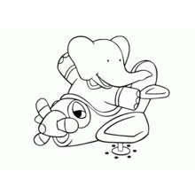 Illustration au trait Babar (Personnages de dessins animés) #28006 prête à colorier Illustration au trait Babar (Personnages de dessins animés) #28006 prête à colorier