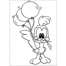 Coloriage Baby Bugs Bunny tenant des ballons