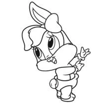 Coloriage Bébé Lola Bunny en pose mignonne
