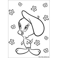 Coloriage Baby Titi avec un grand béret