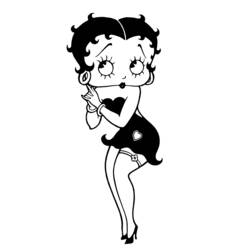 Coloriage Betty Boop dans une pose coquette