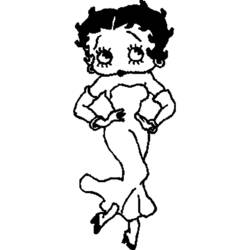 Coloriage Betty Boop posant les mains sur les hanches