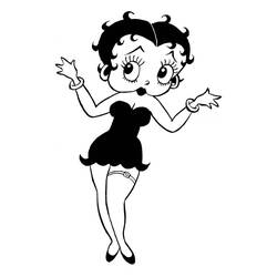Coloriage Betty Boop les mains levées