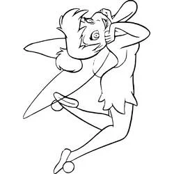 Coloriage Clochette volant avec espièglerie