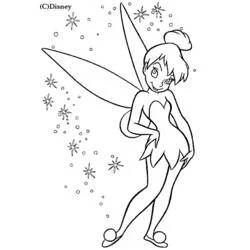 Coloriage Clochette posant avec des étincelles autour d'elle
