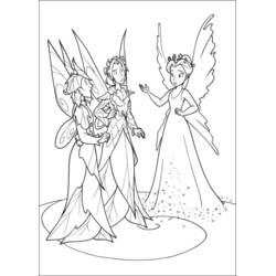 Coloriage Clochette avec deux fées amies en pleine conversation